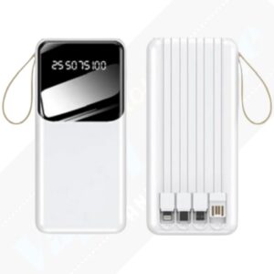 Wyeflux - 10000MaH Power Bank With Built In Cables - White