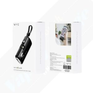 Wyeflux - 5000MaH 8-Pin Power Bank With USB-C Cable - Black